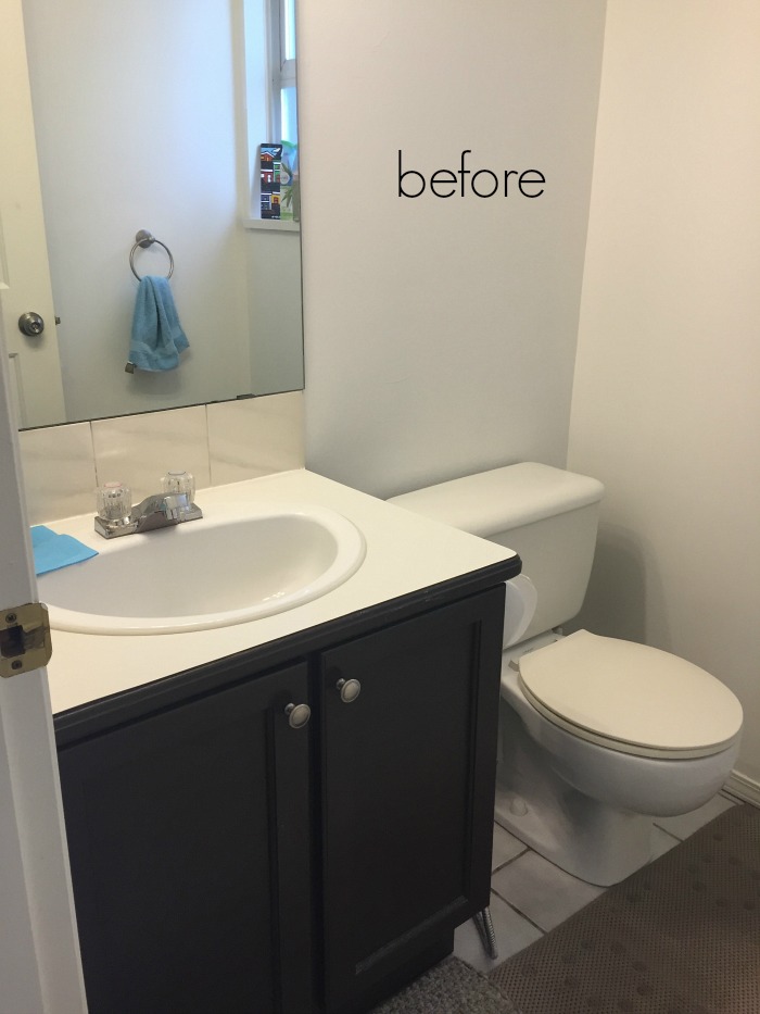 Painted Black Powder Bathroom Mini Makeover - Life Love Larson