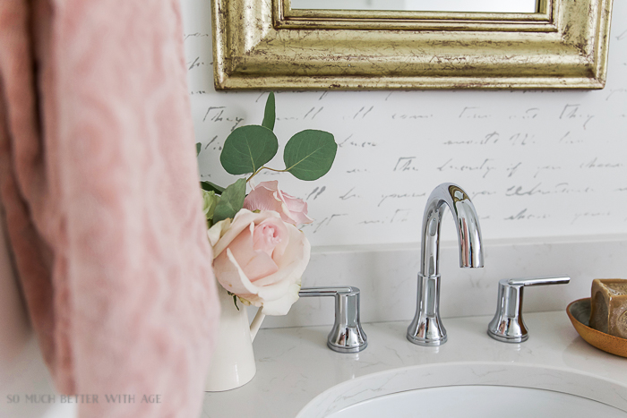 Painted Black Powder Bathroom Mini Makeover - Life Love Larson