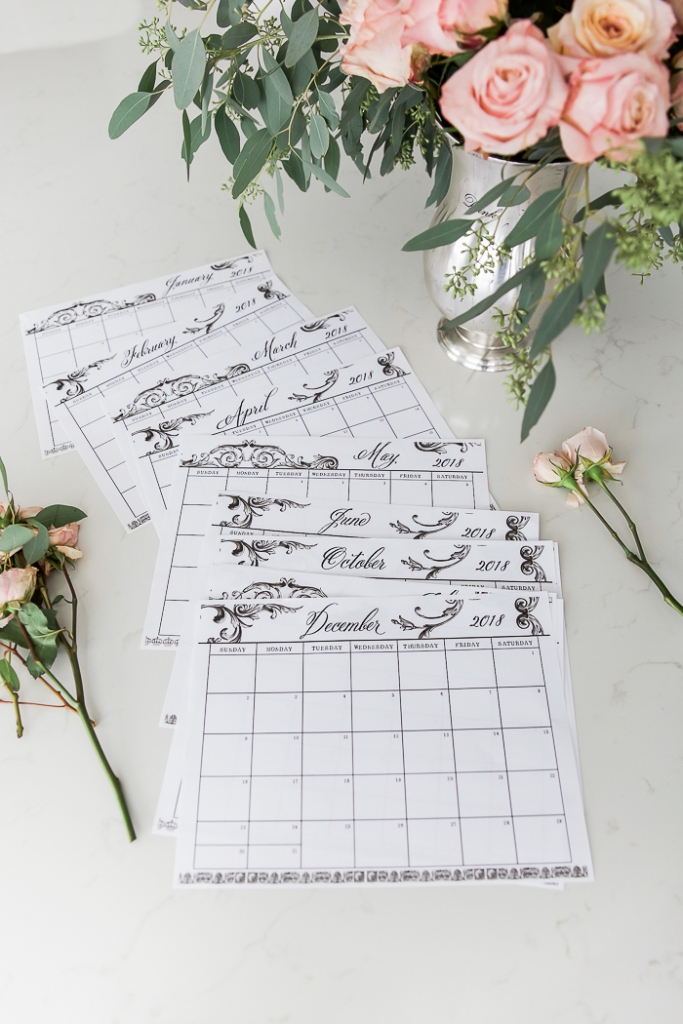 Free 2018 Monthly Calendar Printable In French Vintage Design Jamie Free 2018 monthly calendar printable in french vintage design jamie