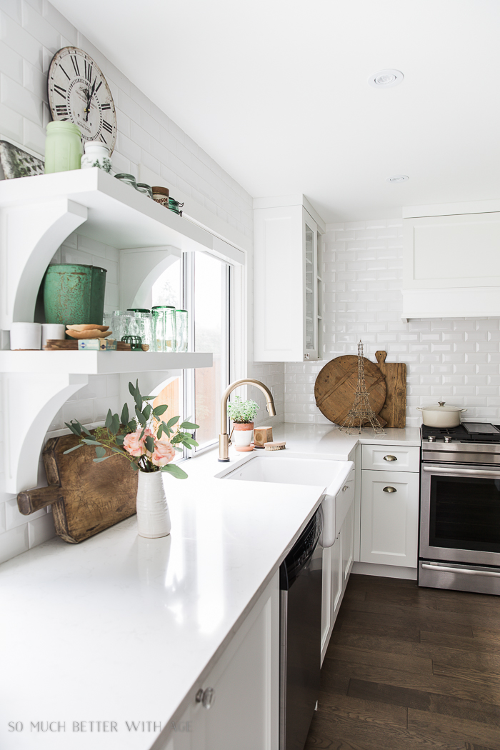 Complete Kitchen Supply List/White kitchen with wood accents - So Much Better With Age