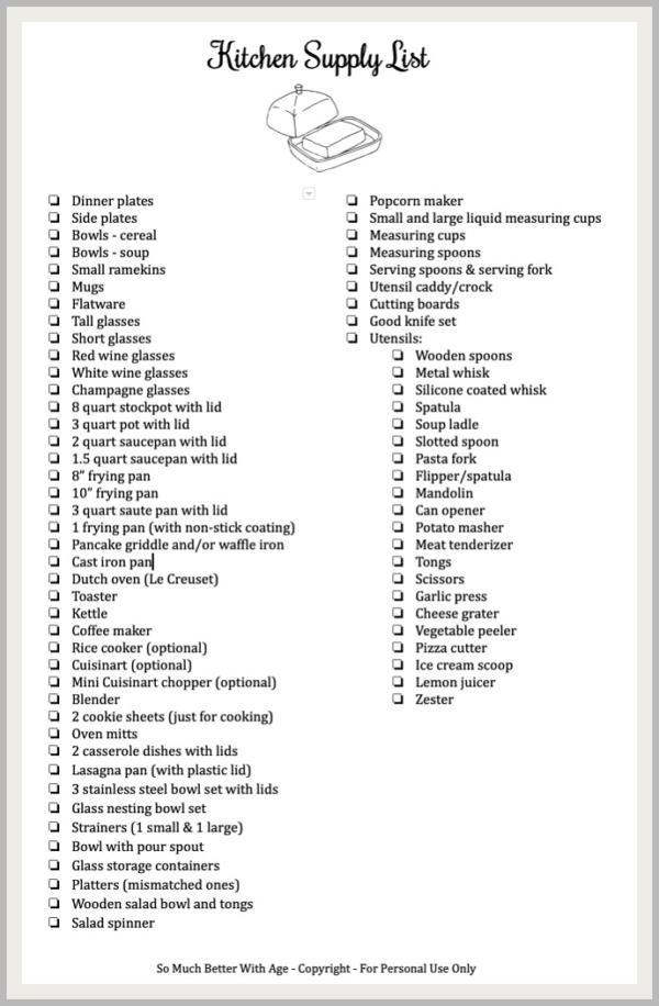 Complete Kitchen Supply List Simple And Pretty Items For Everyday   Kitchen Supply List Border 600x916 