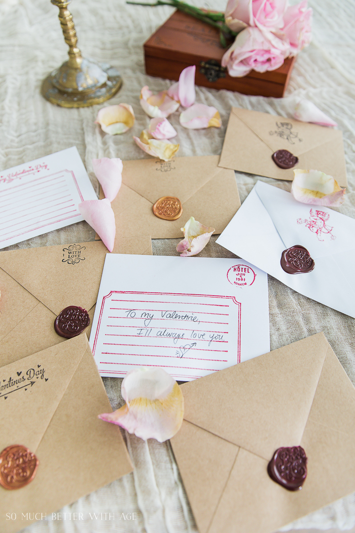 Valentine's Wax Seal Cards/Valentine's day, rose petals - So Much Better With Age