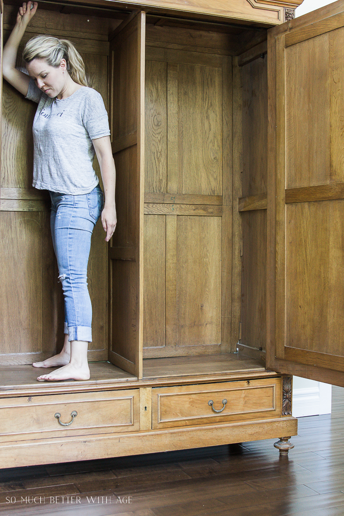 Armoire Makeover + How to Antique Furniture - Love Grows Wild