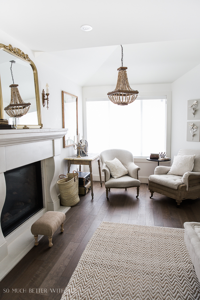 French Vintage Living Room and Foyer - Before and After - So Much