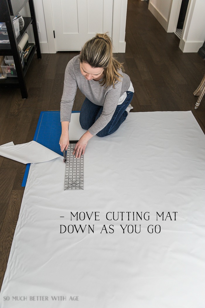 How to Sew Blackout Lining to Store Bought Curtains/ cutting fabric - So Much Better With Age