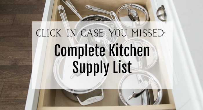 Complete Kitchen Supply List poster.