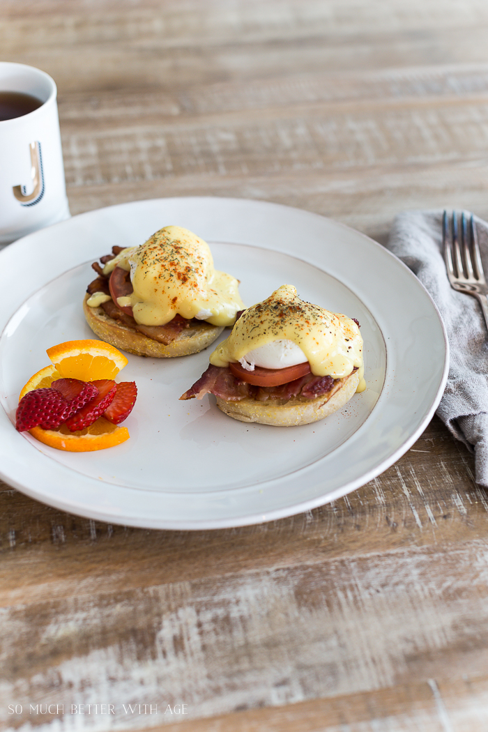 Easy Eggs Benedict with Bacon/hollandaise sauce - So Much Better With Age