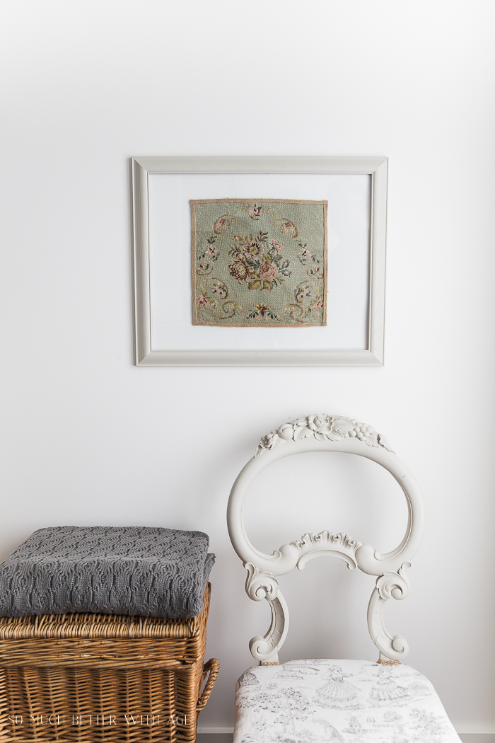 French Vintage Decor by Jamie Lundstrom / framed needlepoint - So Much Better With Age