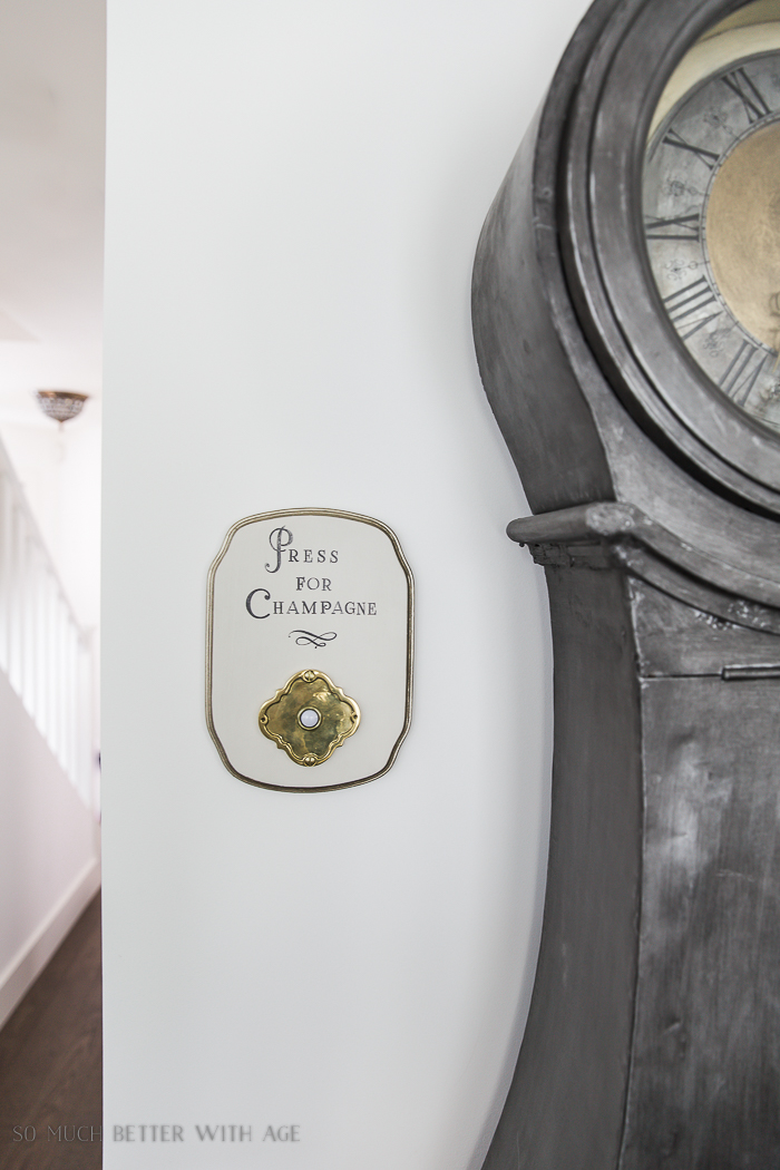 French Vintage Decor by Jamie Lundstrom / press for champagne sign - So Much Better With Age