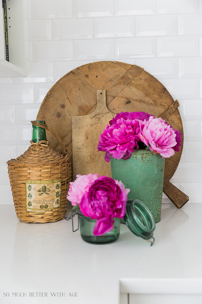 Pink and Green Summer Kitchen/pink peonies - So Much Better With Age