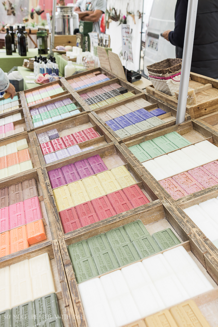 French handmade soaps in the market.