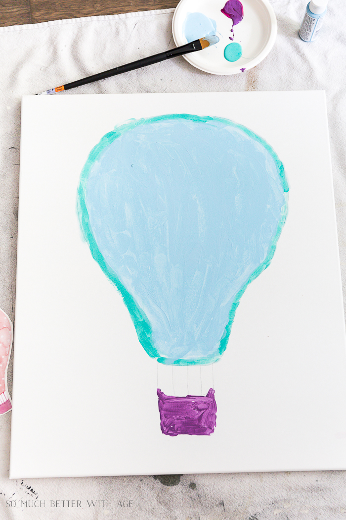 Kids' Playroom Makeover with Hot Air Balloons/painted hot air balloon art - So Much Better With Age