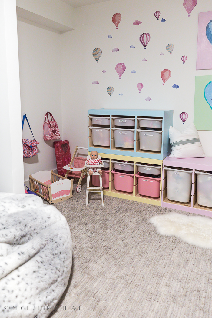 Kids' Playroom Makeover with Hot Air Balloons/dolls and toys - So Much Better With Age