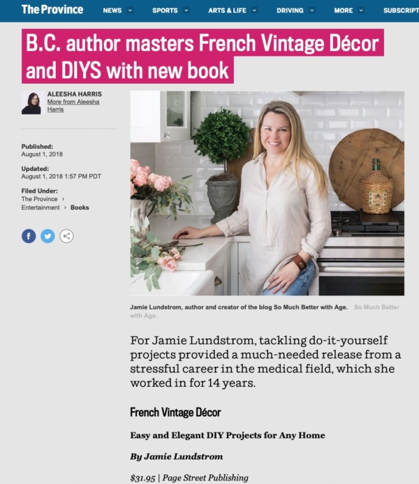 French Vintage Decor Book in The Province Jamie Lundstrom