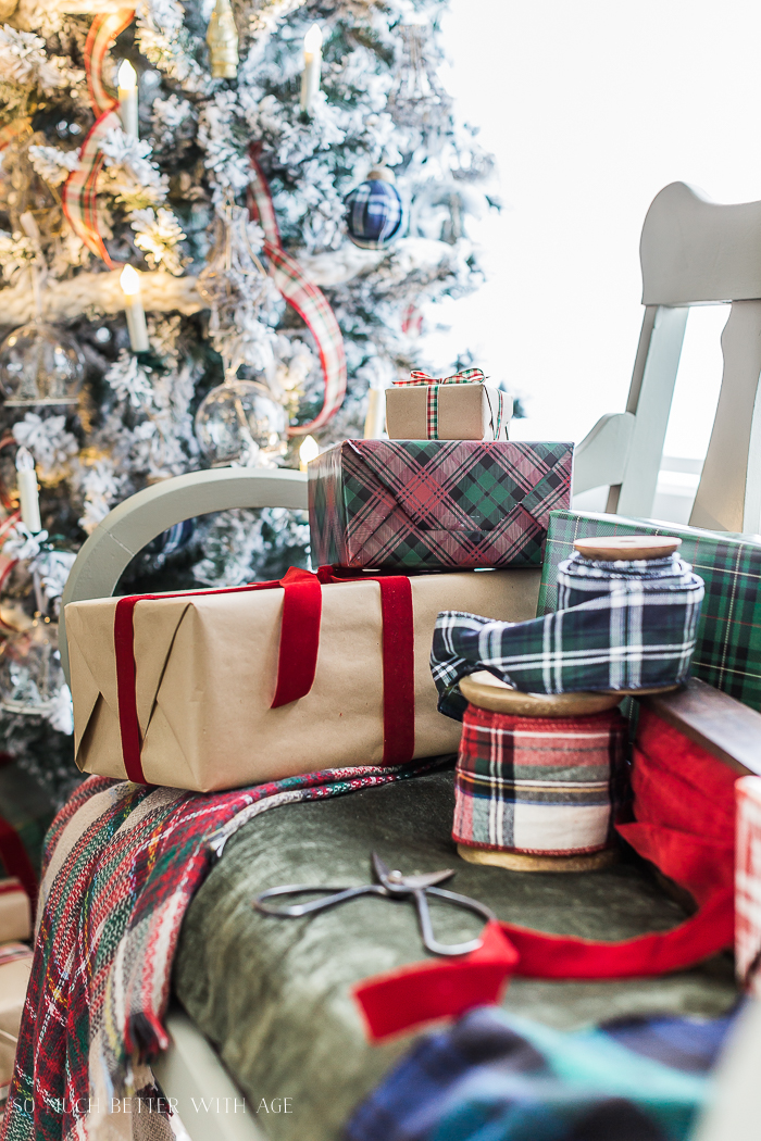 Plaid Christmas Decor/plaid wrapped Christmas presents - So Much Better With Age