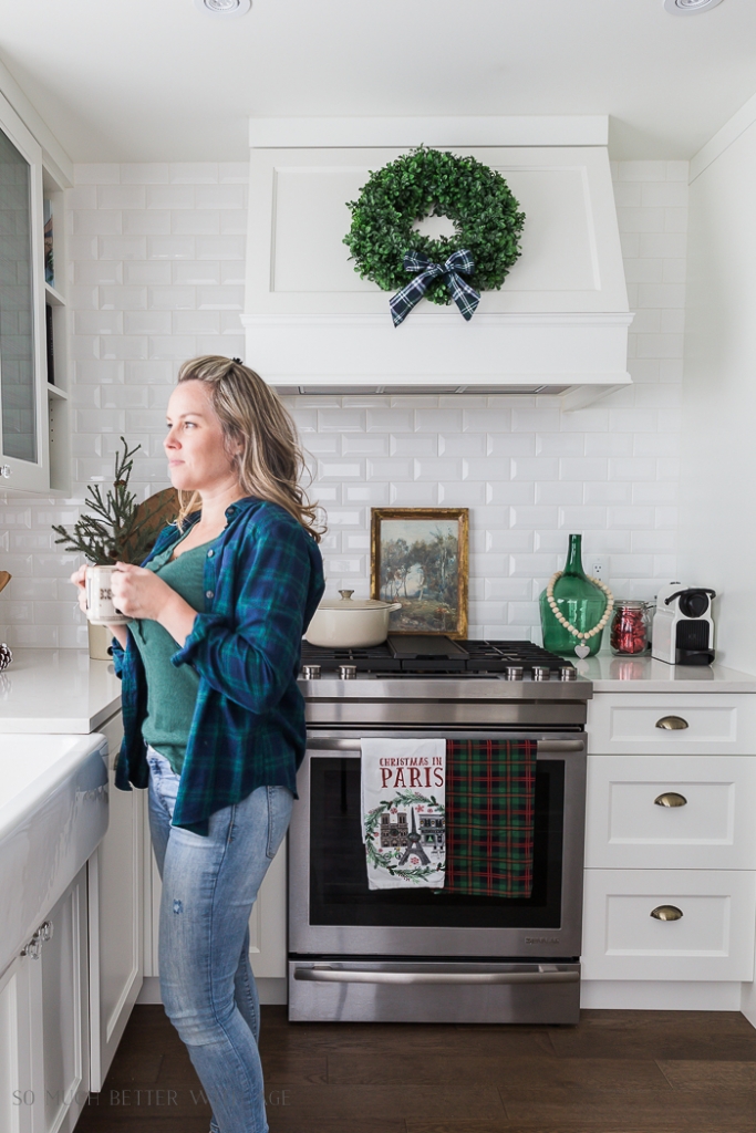 Tartan Plaid Christmas Decor in the Kitchen - Jamie Lundstrom