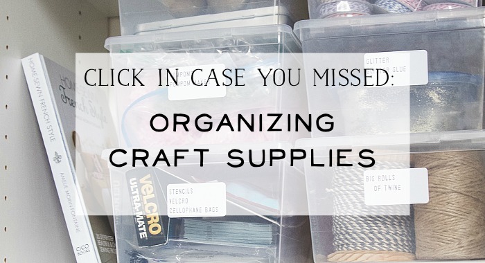 Organizing Craft Supplies poster.