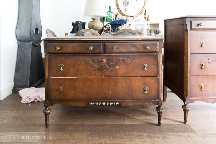 How to Prep Furniture for Painting/old dresser - So Much Better With Age