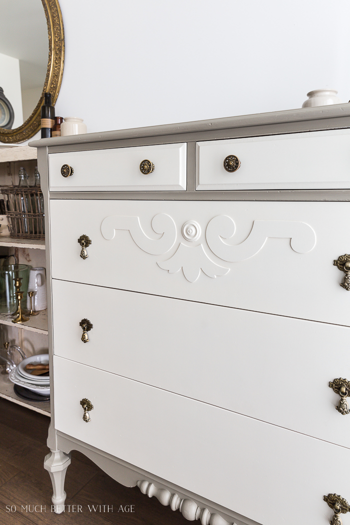 How to Prep Furniture for Painting/cream and beige dresser - So Much Better With Age