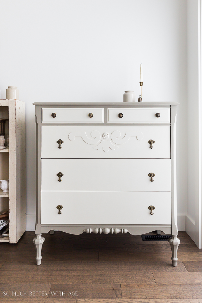 How to Prep Furniture for Painting/two tone painted dresser - So Much Better With Age