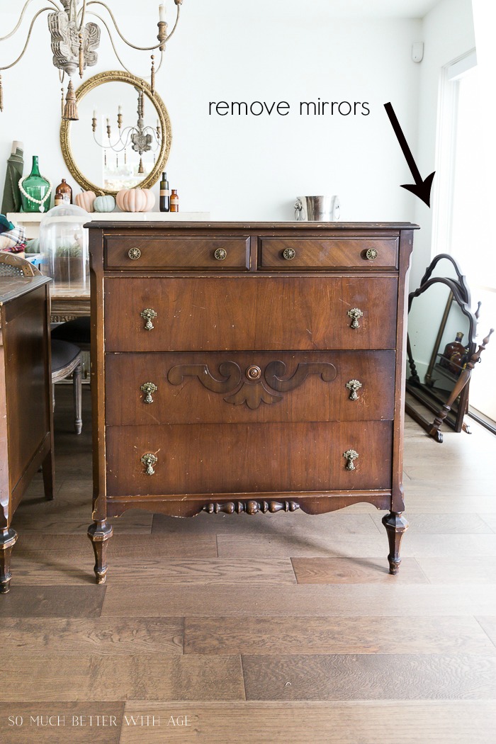 How to Prep Furniture for Painting/remove mirror from old dresser - So Much Better With Age