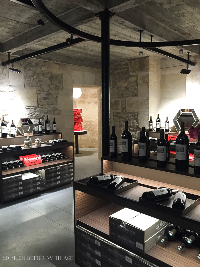 The wine shop in Bordeaux winery.