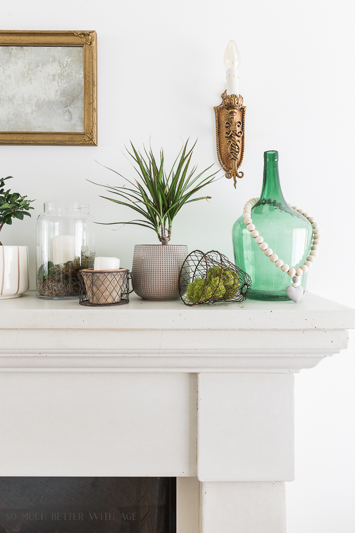 Creative Greenery Spring Mantel/green demijohn - So Much Better With Age