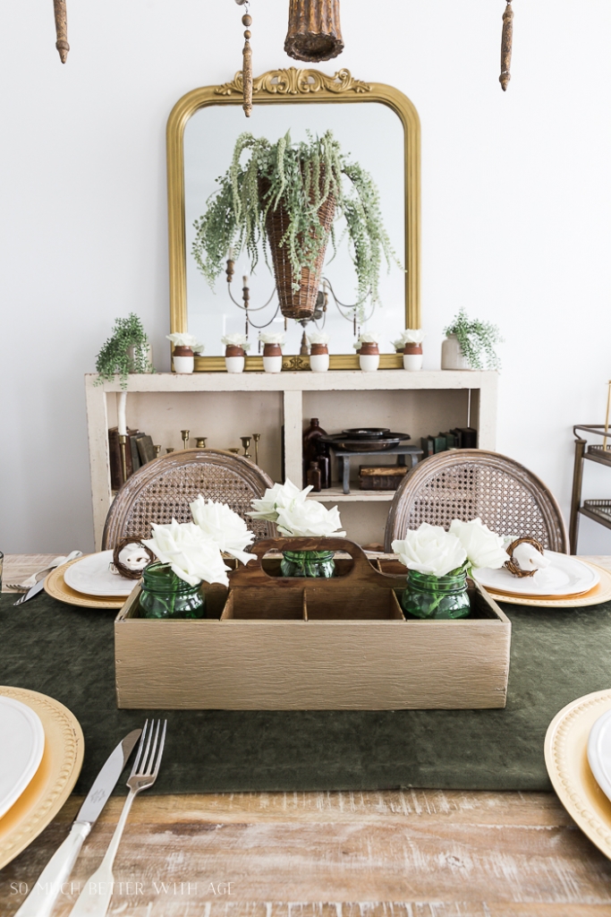 Spring Dining Room with Greenery and Gold + Video - Jamie Lundstrom
