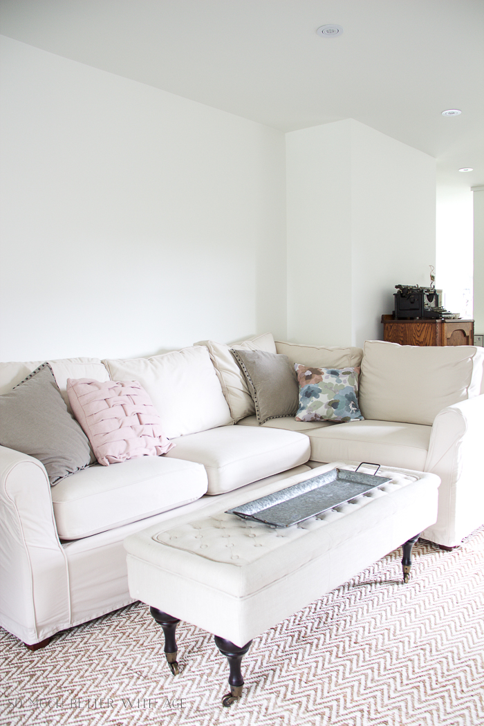 English Roll Arm Sofa + New Throw Pillows - So Much Better With Age