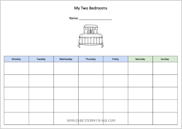 Co-Parenting Schedules - Free Printables/my two bedrooms schedule - So Much Better With Age