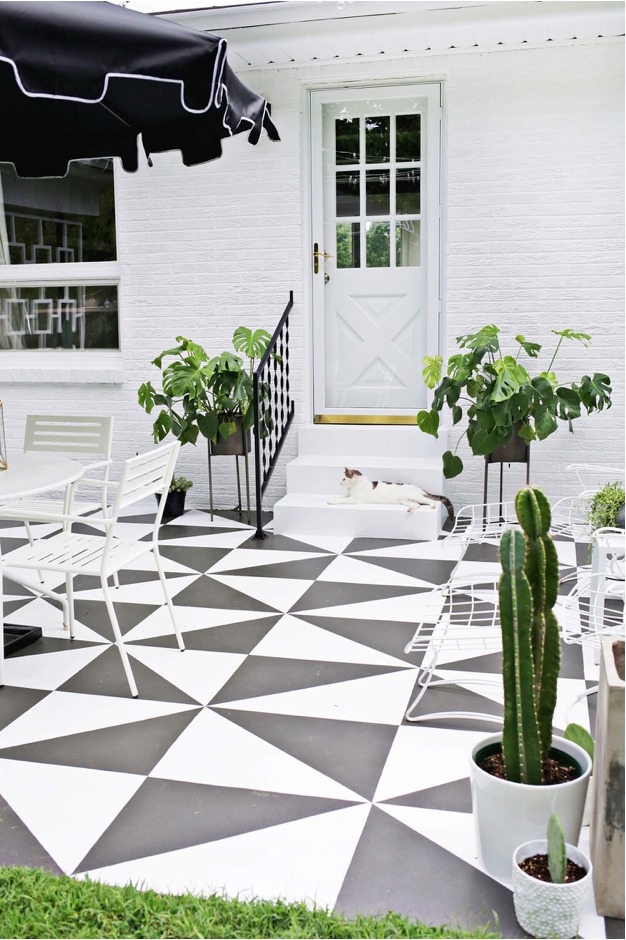 White Painted Concrete Floor