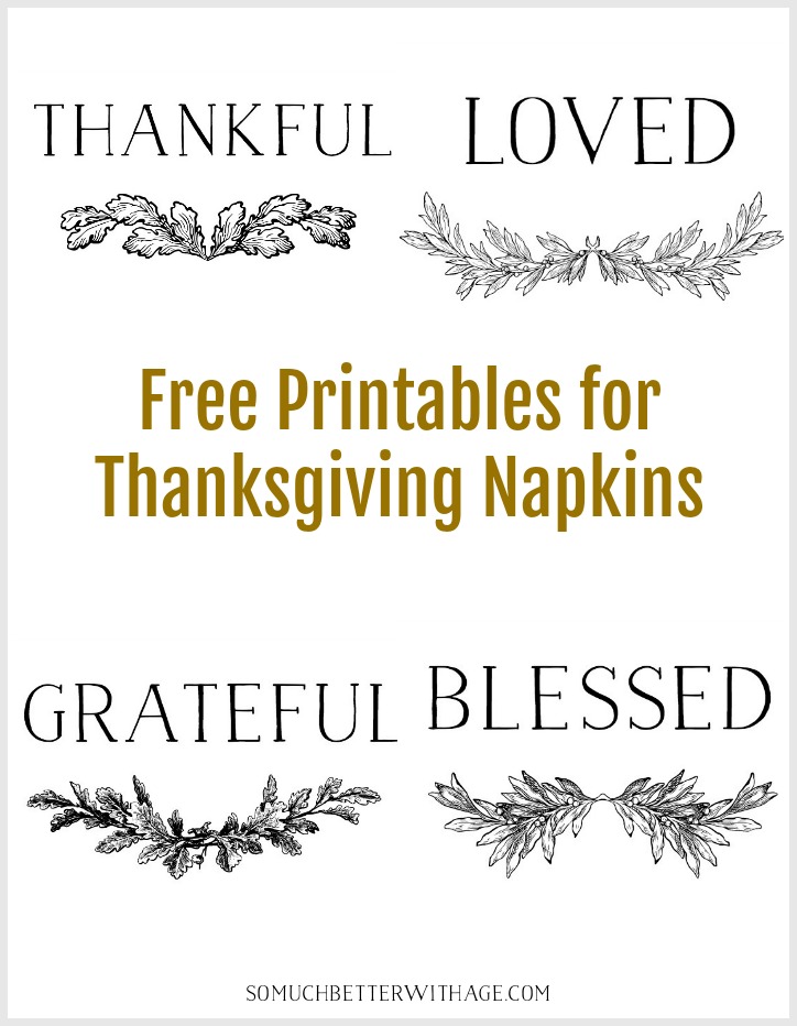 Free Printables for Thanksgiving napkins.