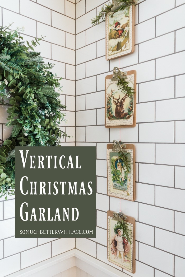 Vertical Christmas Garland graphic.