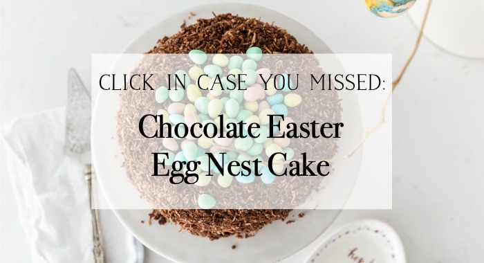 Chocolate Easter Egg Nest Cake graphic.