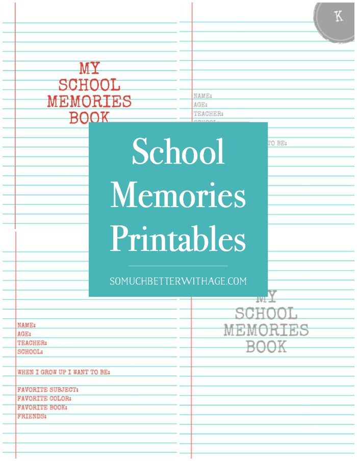 My School Memories Book – Free Printables K to Grade 12