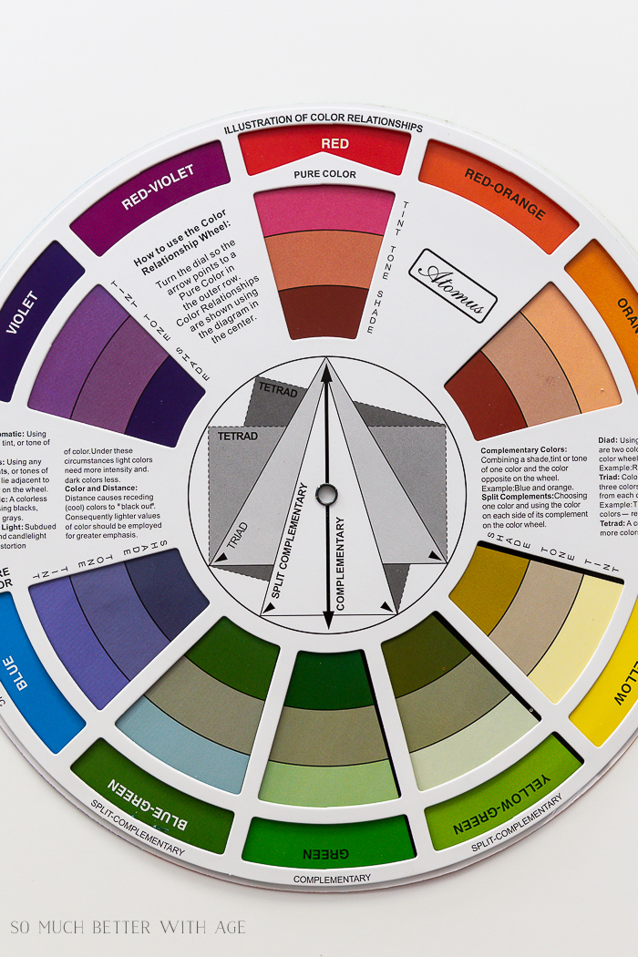 Tint, tone and shades on a color wheel. 