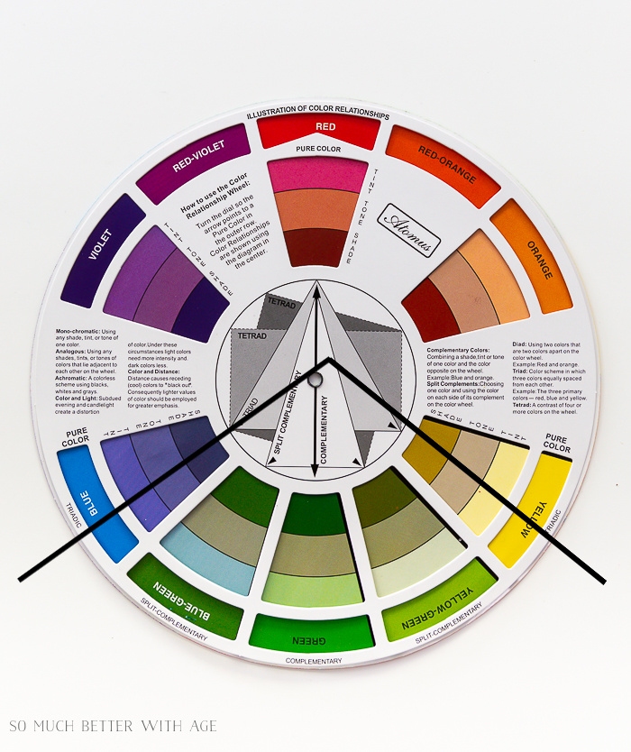 Color wheel showing a clash color pairing. 