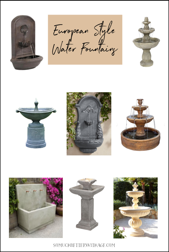 European Style Water Fountains & Yard Update