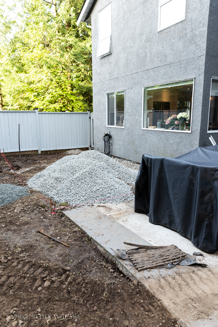 Looking at a small portion of the patio.