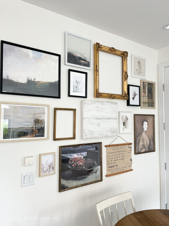 Gallery wall art pieces. 