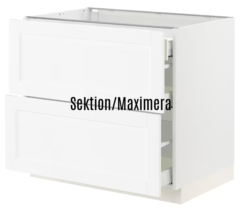 Sektion and Maximera Ikea kitchen cabinets. 