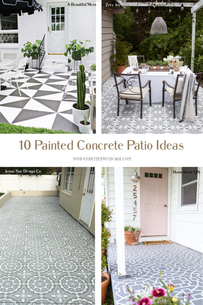 10 painted concrete ideas with lots of real life examples. 