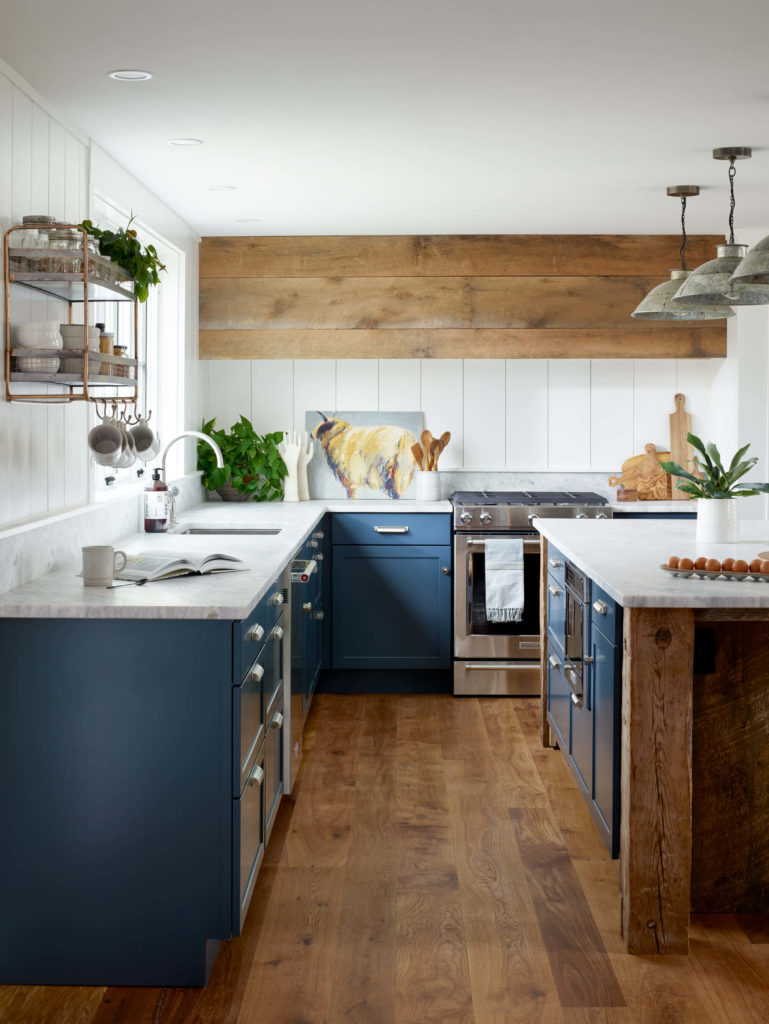 Blue and White Kitchen (with Navy Blue Kitchen Island) - On Sutton