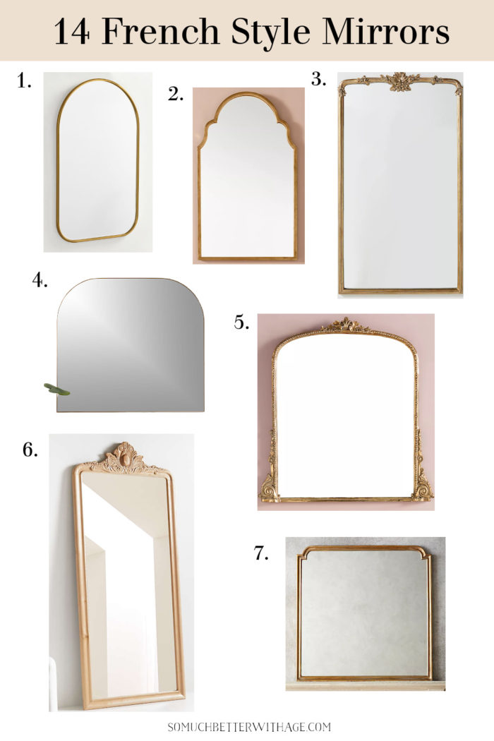 14 French Style Mirrors graphic. 