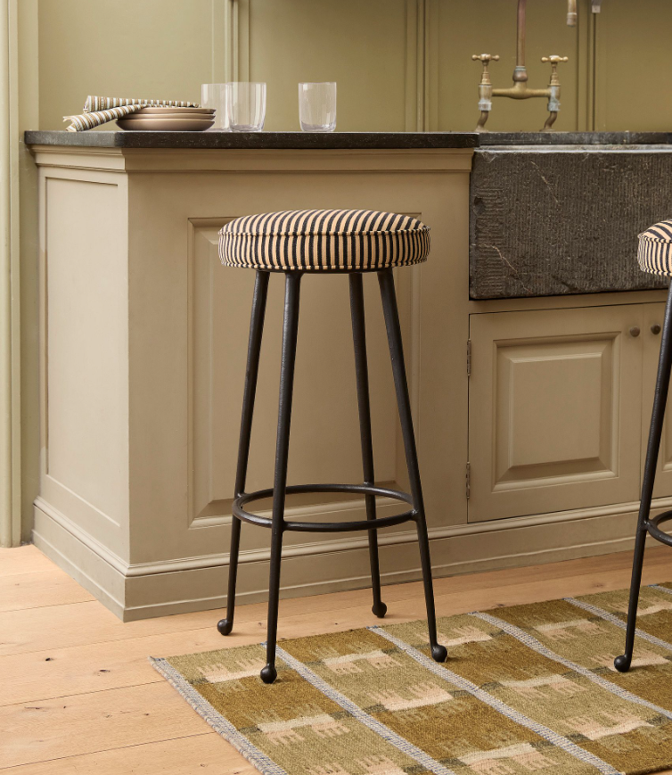 Metal and upholstered bar and countertop stool from West Elm.