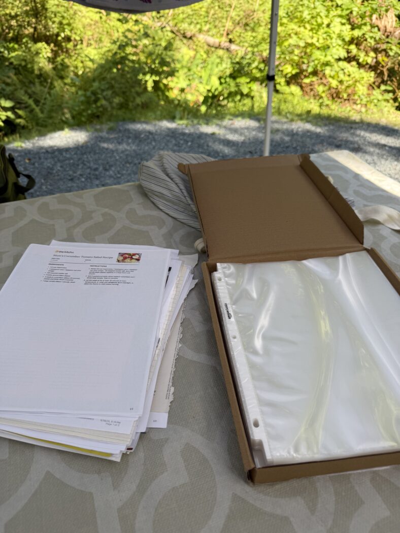 Recipe project while camping.